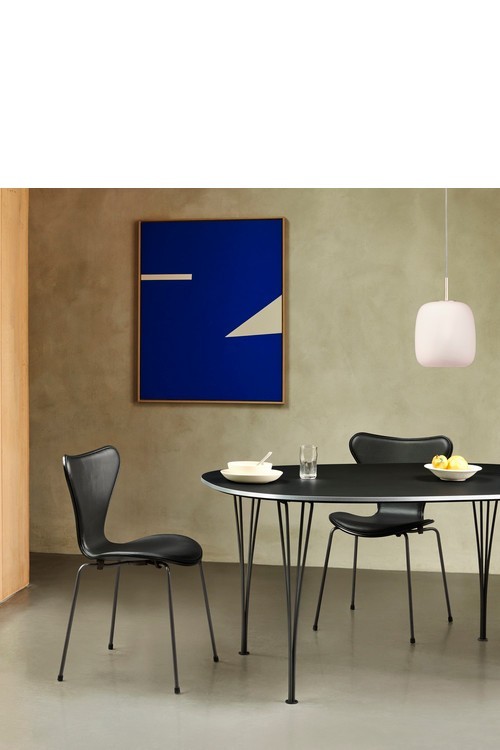 Series 7™ Upholstered Leather Chair by Arne Jacobsen