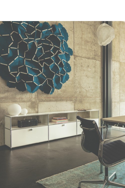 Système de rangement 3 modules 3 portes USM Haller 225 x 35 x h56,5 cm