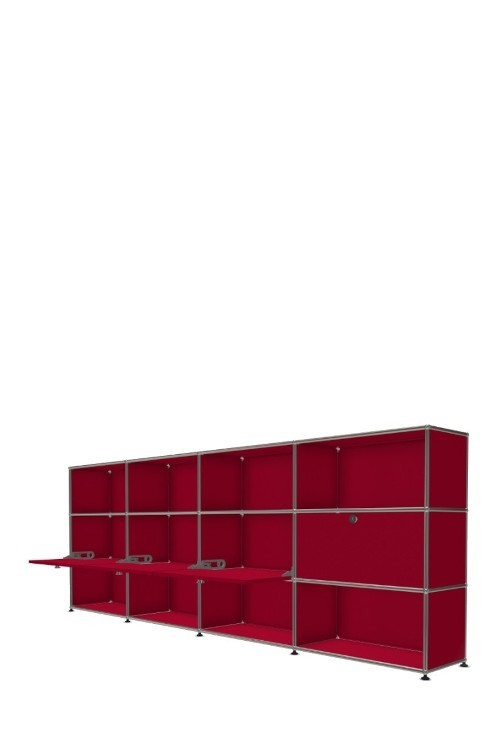 Système de rangement 12 modules 4 portes USM Haller 300 x 35 x h109 cm