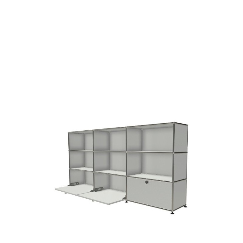 Système de rangement 9 modules 3 portes USM Haller 225 x 35 x h109 cm