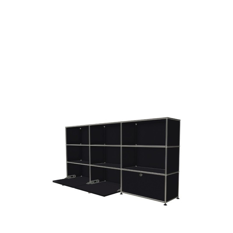 Système de rangement 9 modules 3 portes USM Haller 225 x 35 x h109 cm