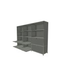 Système de rangement 12 modules 6 portes USM Haller 225 x 35 x h144 cm