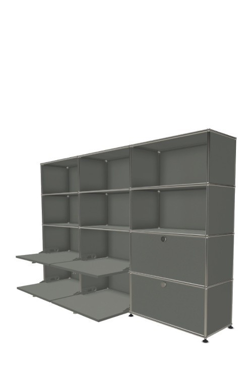 Système de rangement 12 modules 6 portes USM Haller 225 x 35 x h144 cm