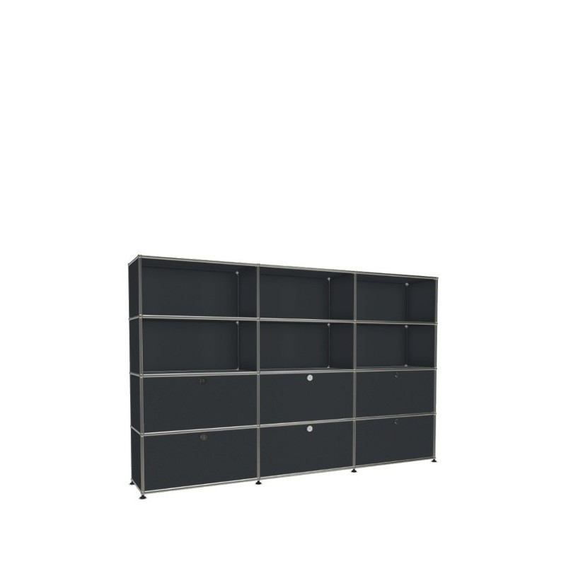 Système de rangement 12 modules 6 portes USM Haller 225 x 35 x h144 cm