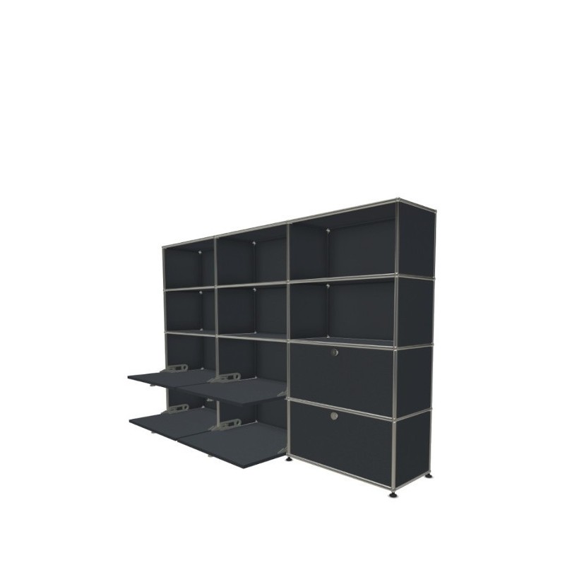 Système de rangement 12 modules 6 portes USM Haller 225 x 35 x h144 cm