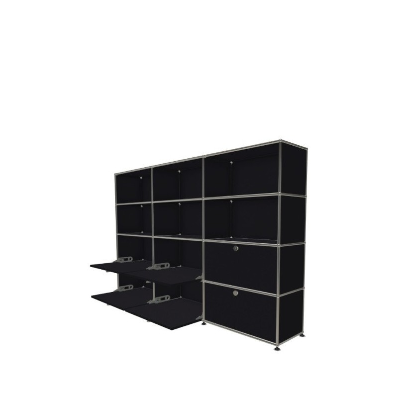 Système de rangement 12 modules 6 portes USM Haller 225 x 35 x h144 cm