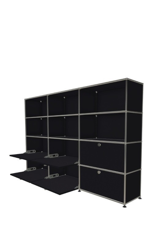 Système de rangement 12 modules 6 portes USM Haller 225 x 35 x h144 cm