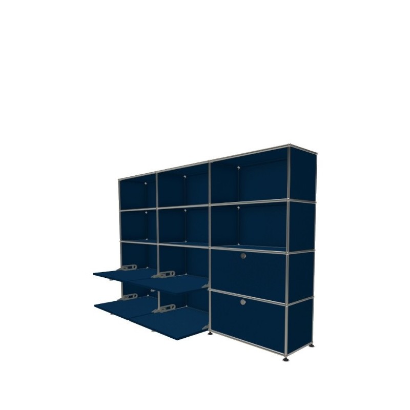 Système de rangement 12 modules 6 portes USM Haller 225 x 35 x h144 cm