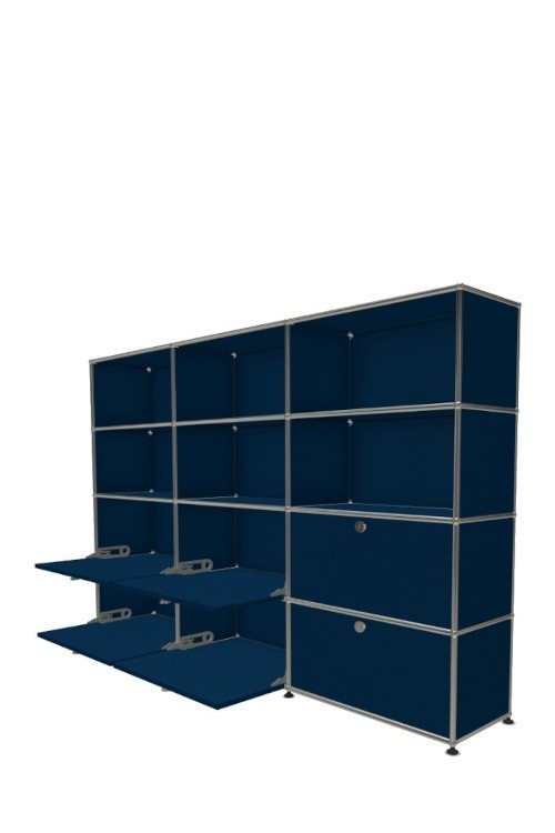 Système de rangement 12 modules 6 portes USM Haller 225 x 35 x h144 cm