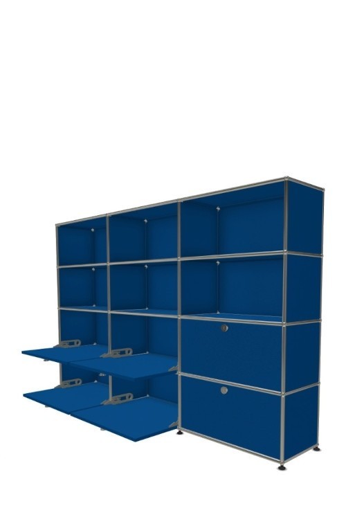 Système de rangement 12 modules 6 portes USM Haller 225 x 35 x h144 cm