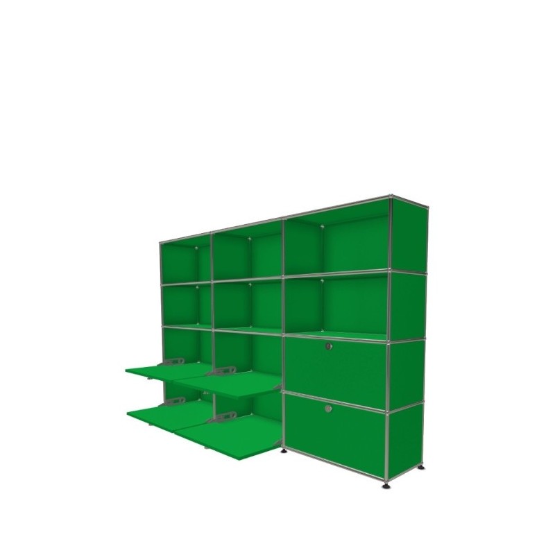 Système de rangement 12 modules 6 portes USM Haller 225 x 35 x h144 cm