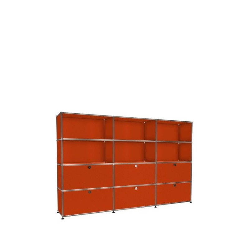 Système de rangement 12 modules 6 portes USM Haller 225 x 35 x h144 cm