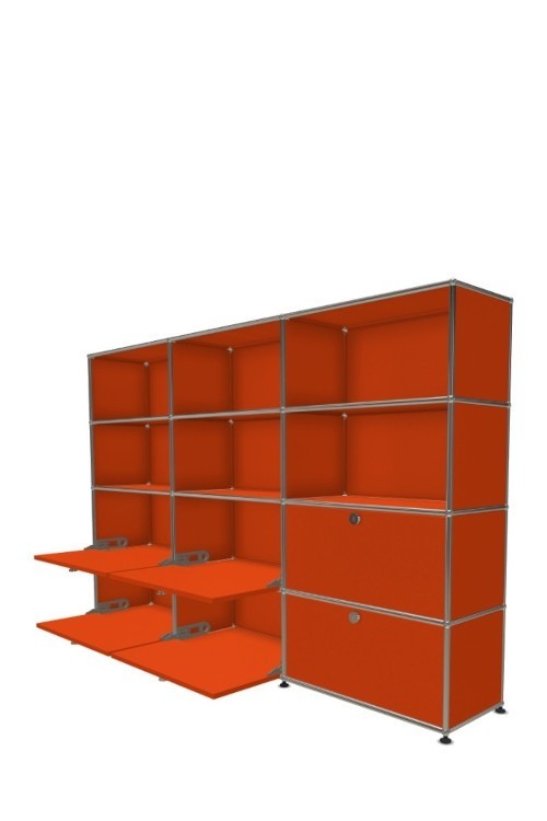 Système de rangement 12 modules 6 portes USM Haller 225 x 35 x h144 cm