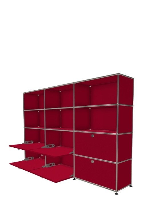 Système de rangement 12 modules 6 portes USM Haller 225 x 35 x h144 cm