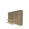 Système de rangement 12 modules 6 portes USM Haller 225 x 35 x h144 cm