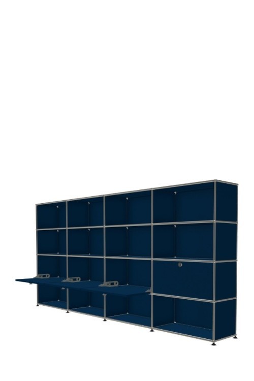 Système de rangement 16 modules 4 portes USM Haller 300 x 35 x h144 cm