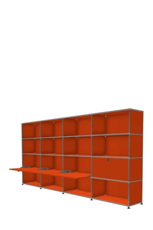 Système de rangement 16 modules 4 portes USM Haller 300 x 35 x h144 cm