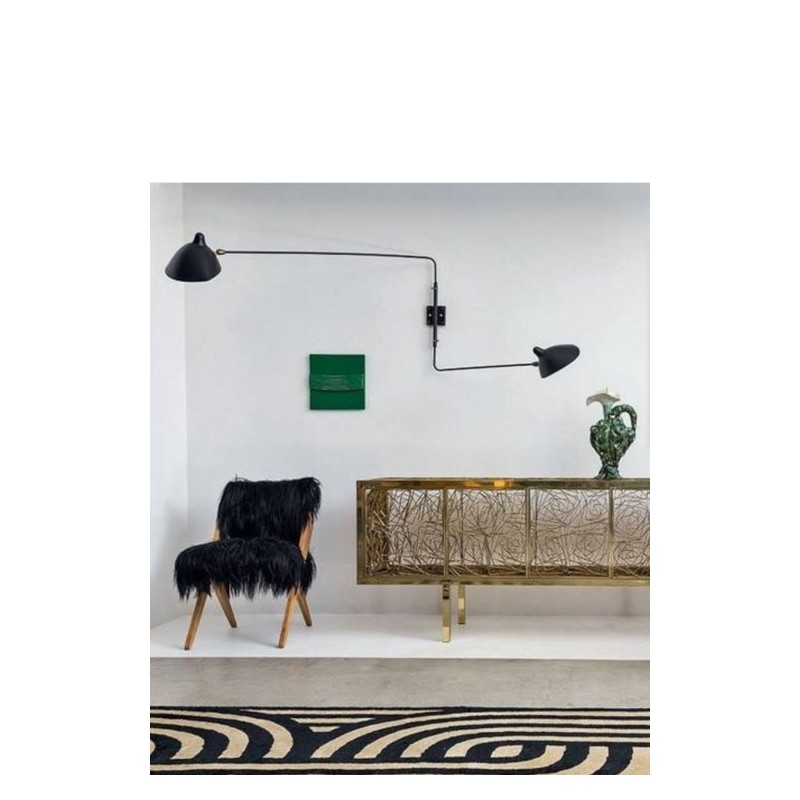 Serge Mouille Wall Light with 2 straight pivoting arms