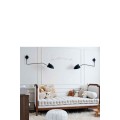 Serge Mouille Wall Light with 1 curved pivoting arm