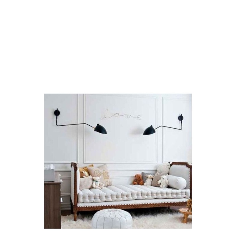 Serge Mouille Wall Light with 1 curved pivoting arm