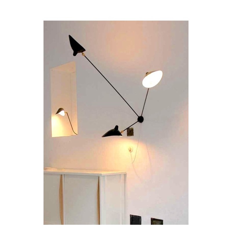 Serge Mouille Spider Wall Light with 3 fixed arms
