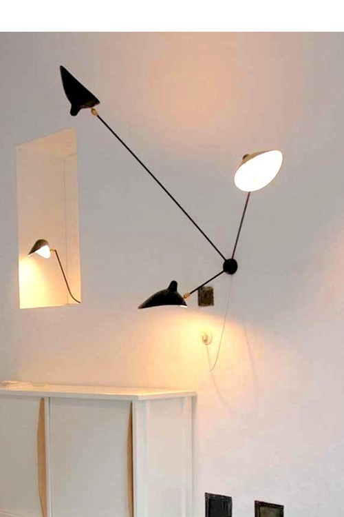 Serge Mouille Spider Wall Light with 3 fixed arms
