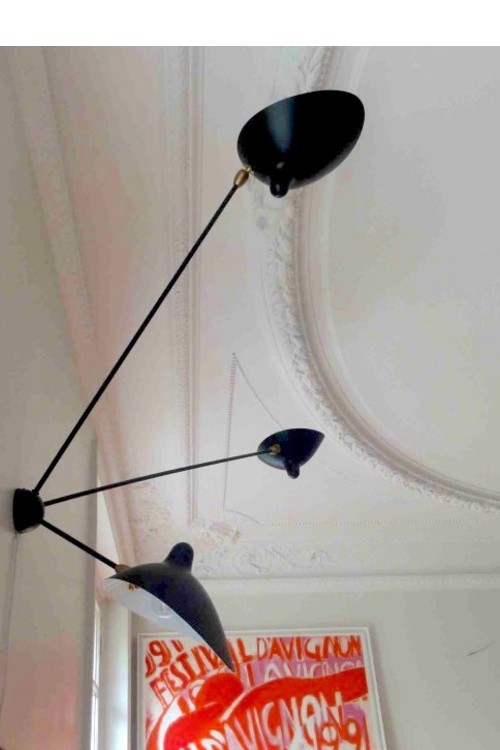 Serge Mouille Spider Wall Light with 3 fixed arms