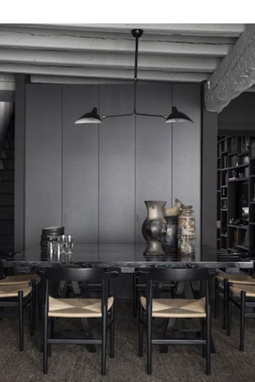 Serge Mouille Ceiling Light with 2 fixed arms
