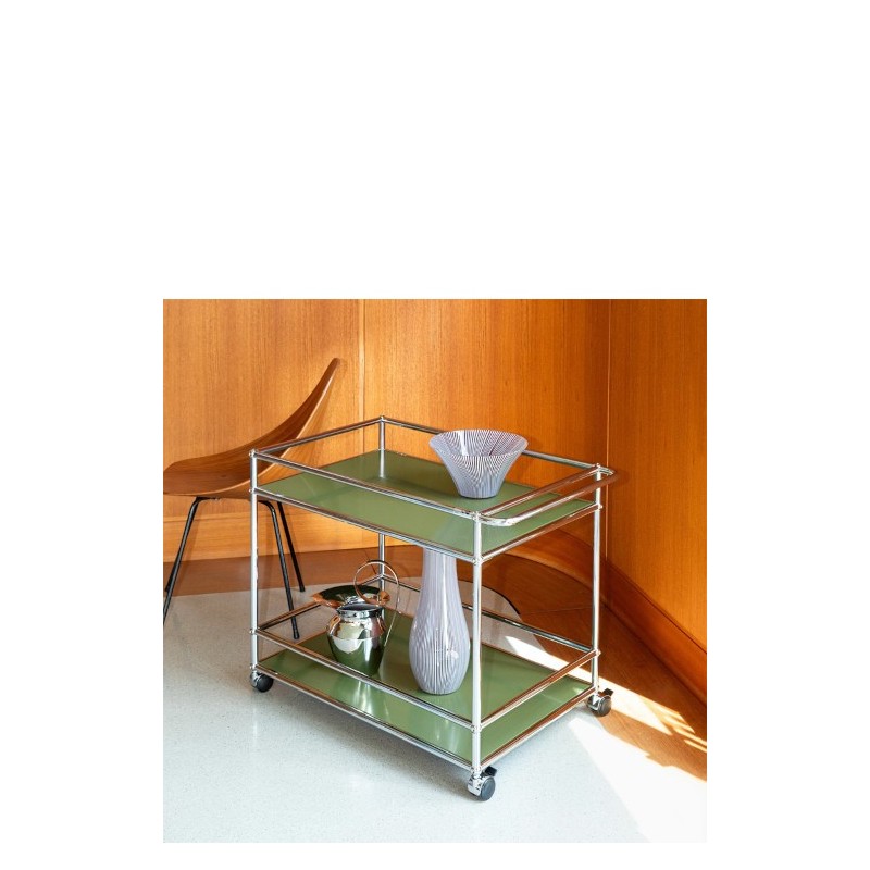 Desserte sur roulettes USM Haller Vert Olive 82 x 50 x h63 cm