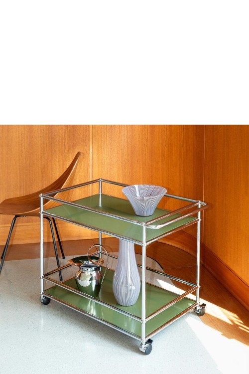 Desserte sur roulettes USM Haller Vert Olive 82 x 50 x h63 cm