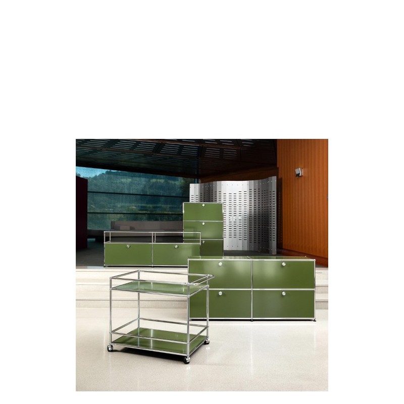 Desserte sur roulettes USM Haller Vert Olive 82 x 50 x h63 cm