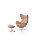 Fauteuil EGG™ revêtement cuir par Arne Jacobsen