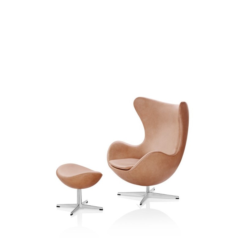 Fauteuil EGG™ revêtement cuir par Arne Jacobsen